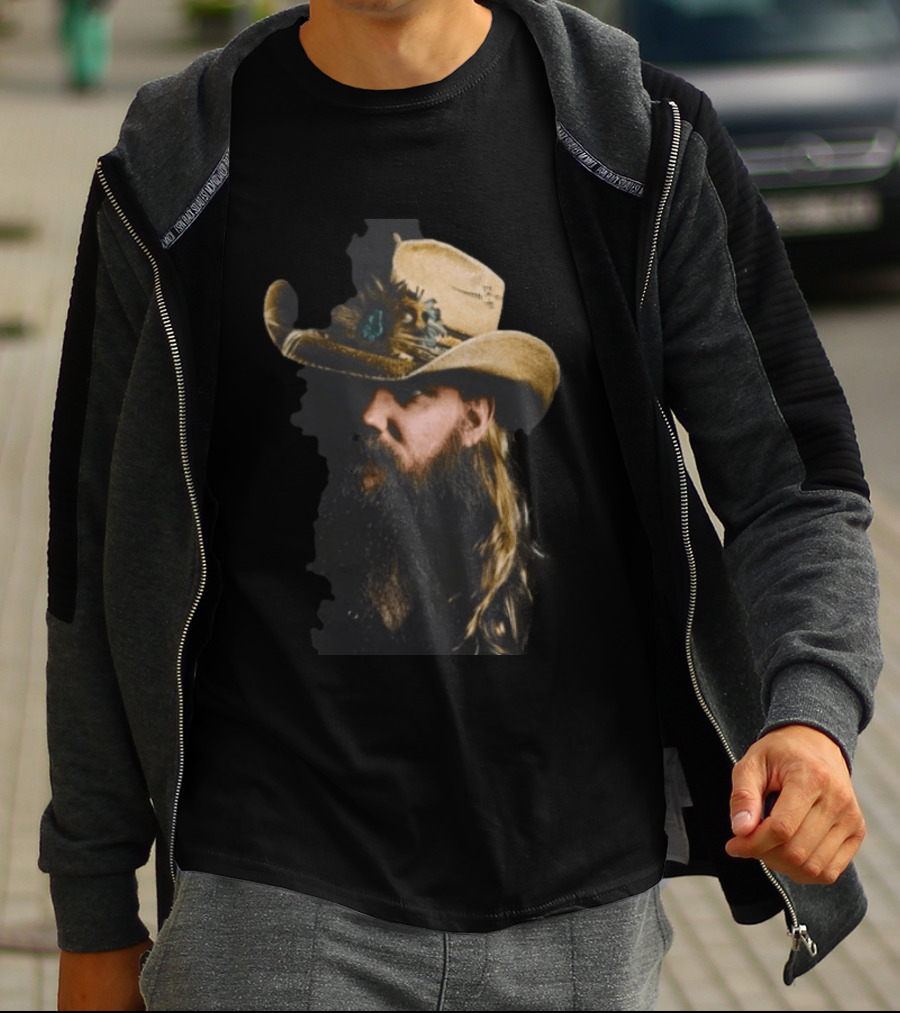 Chris Stapleton Cowboy Hat Portrait Country Music T-Shirt