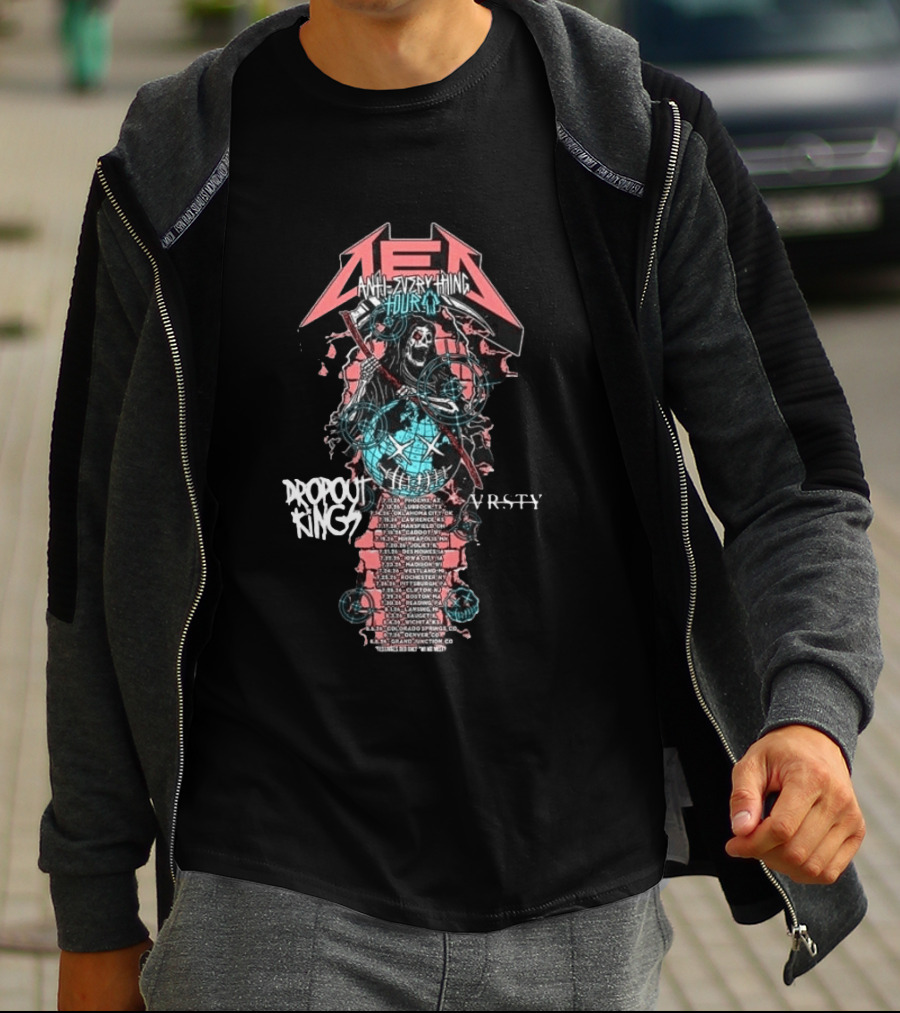 DED Anti Everything Tour 2026 US Cities List With Dropout Kings VRSY July August Phoenix To Grand Junction T-Shirt