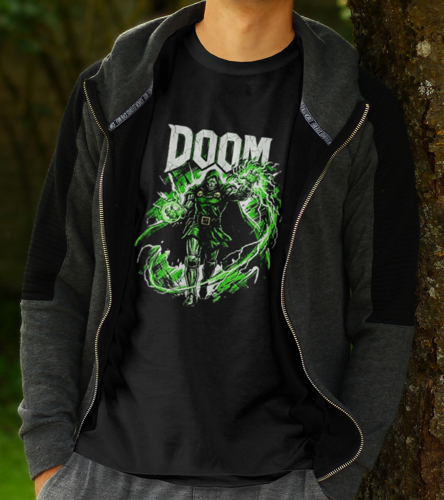 Doctor Doom Lightning Villain Power Display T-Shirt