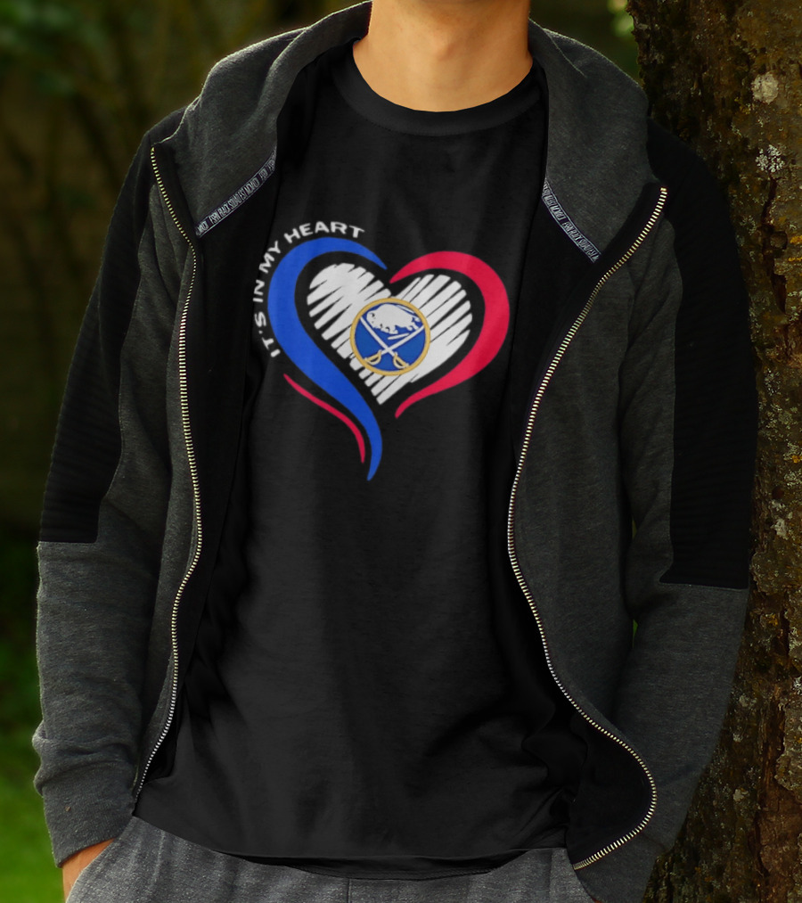 Buffalo Sabres It's In My Heart Blue And Red Heart Shape T-Shirt