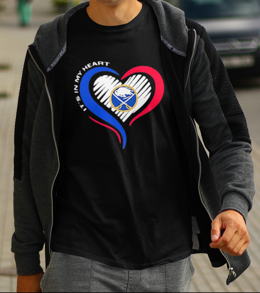 Buffalo Sabres It's In My Heart Blue And Red Heart Shape T-Shirt