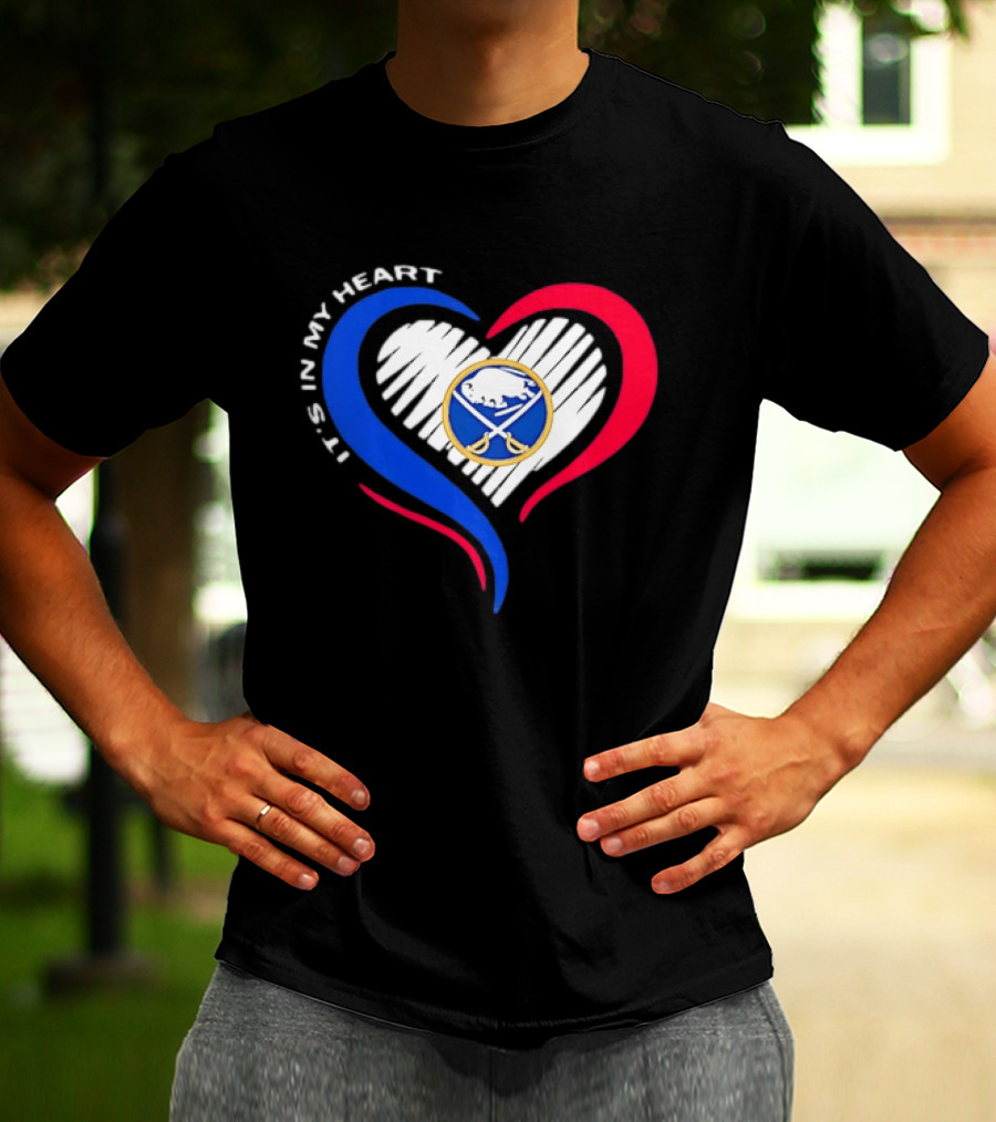 Buffalo Sabres It's In My Heart Blue And Red Heart Shape T-Shirt