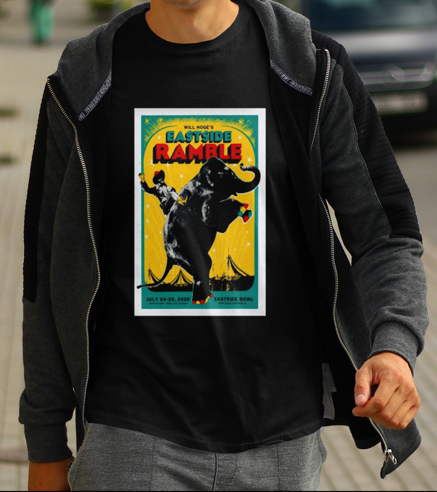 Will Hoge Eastside Ramble Nashville TN July 24 25 2026 Elephant Circus Eastside Bowl T-Shirt