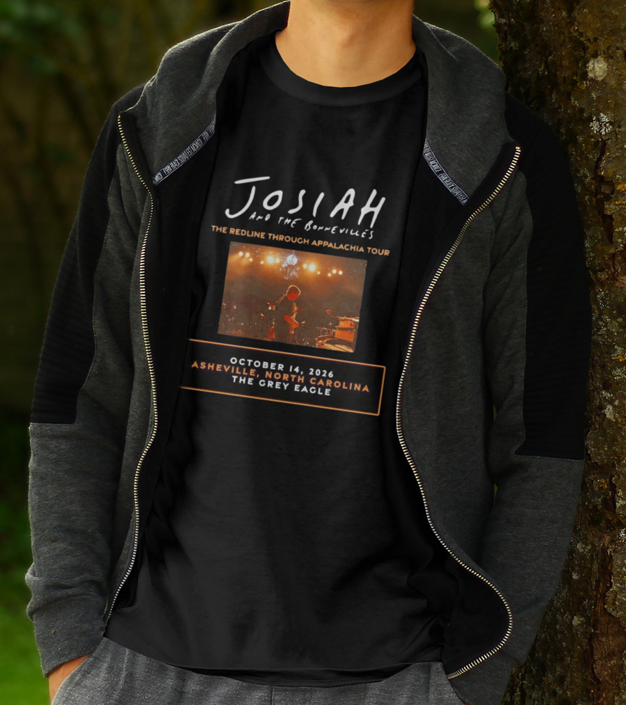 Josiah And The Bonnevilles The Redline Through Appalachia Tour October 14 2026 Asheville North Carolina The Grey Eagle T-Shirt