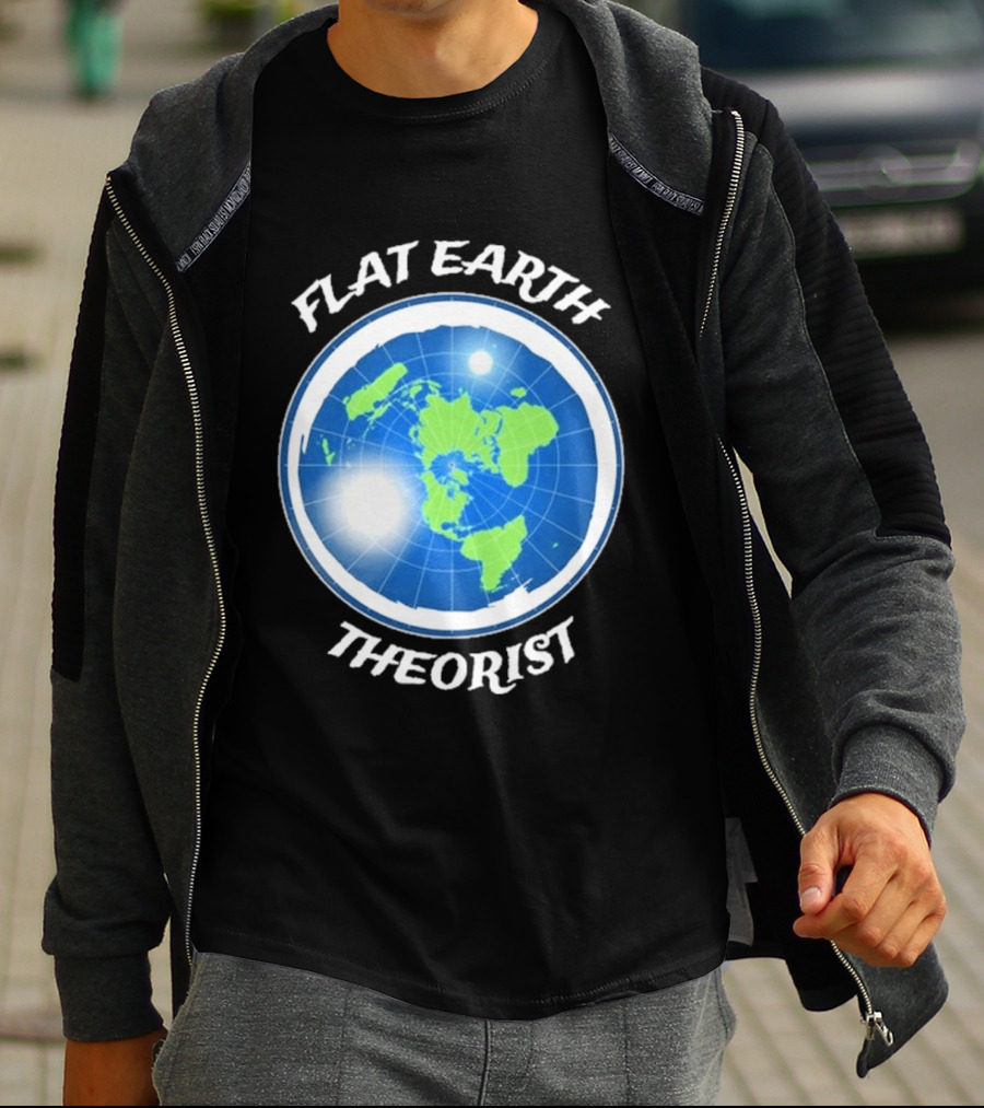Flat Earth Theorist Ice Wall Map T-Shirt
