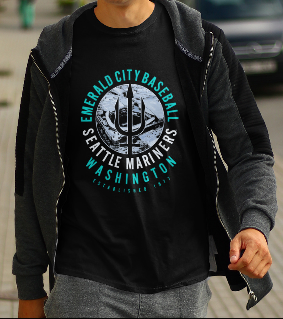 Seattle Mariners Emerald City Baseball Washington Established 1977 T-Shirt