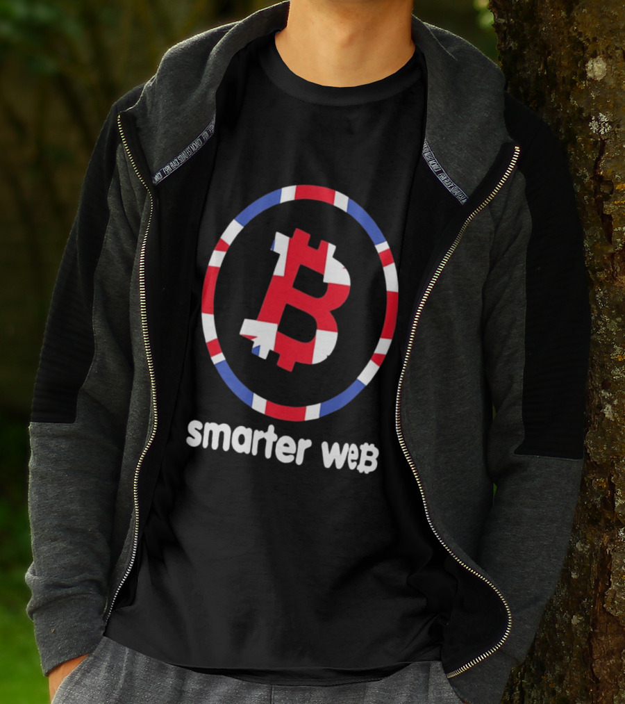 Smarter Web Bitcoin UK Flag Crypto Blockchain T-Shirt