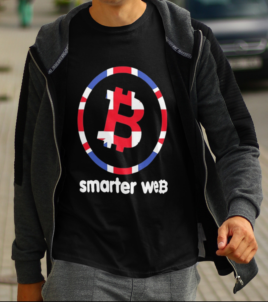 Smarter Web Bitcoin UK Flag Crypto Blockchain T-Shirt