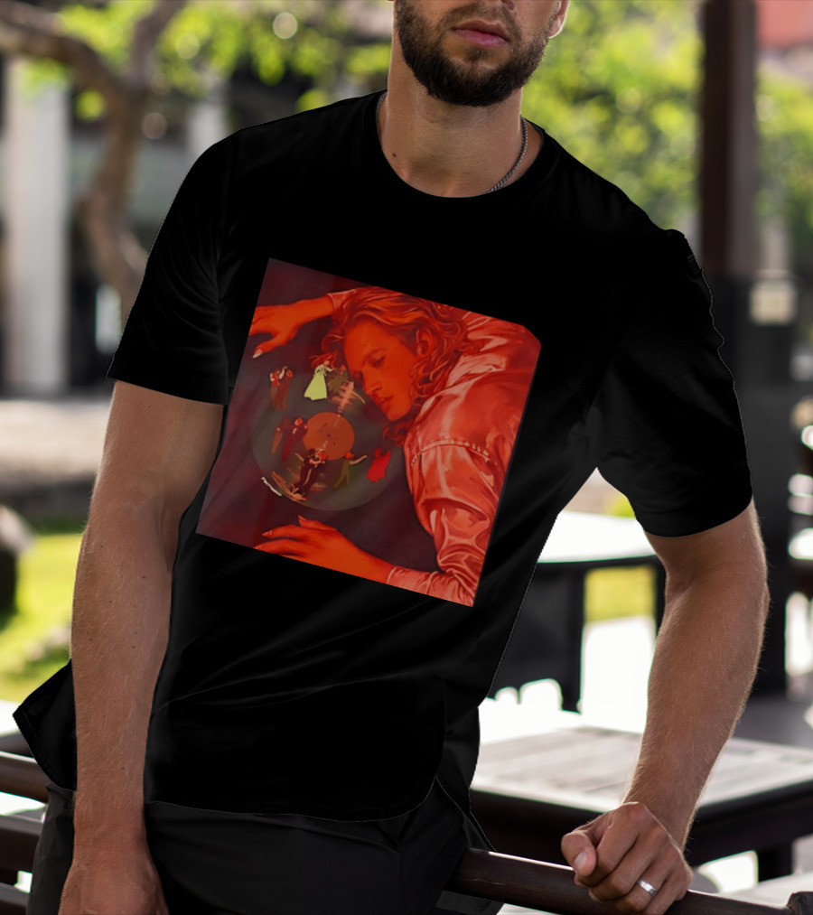 Vinyl Dreams Young Man Resting With Dancing Figures T-Shirt