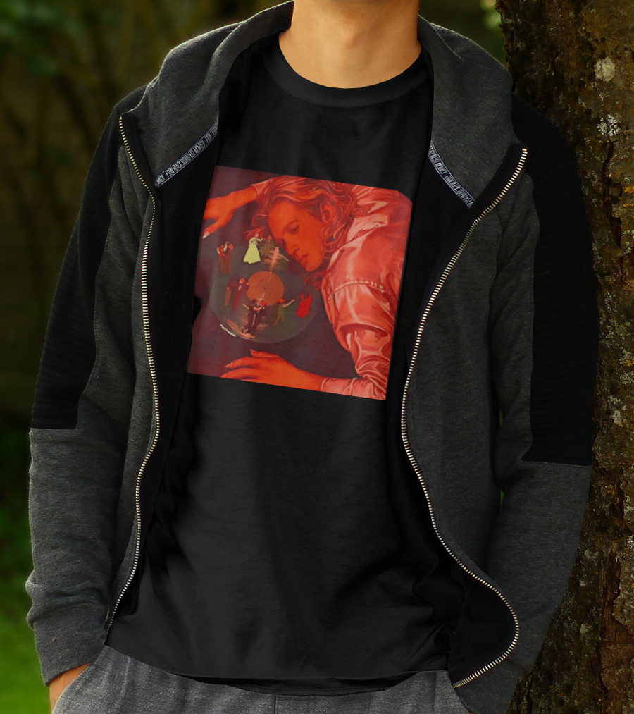 Vinyl Dreams Young Man Resting With Dancing Figures T-Shirt