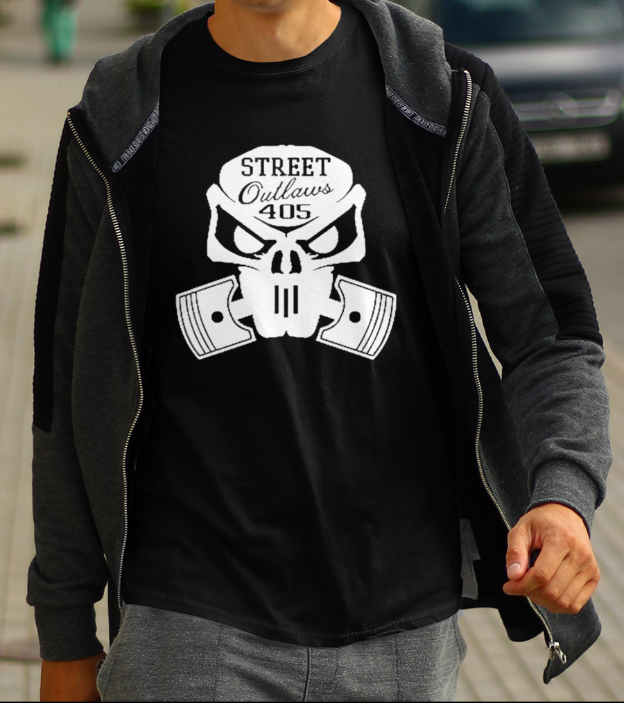 Street Outlaws 405 Skull Piston Racing Motorsports T-Shirt