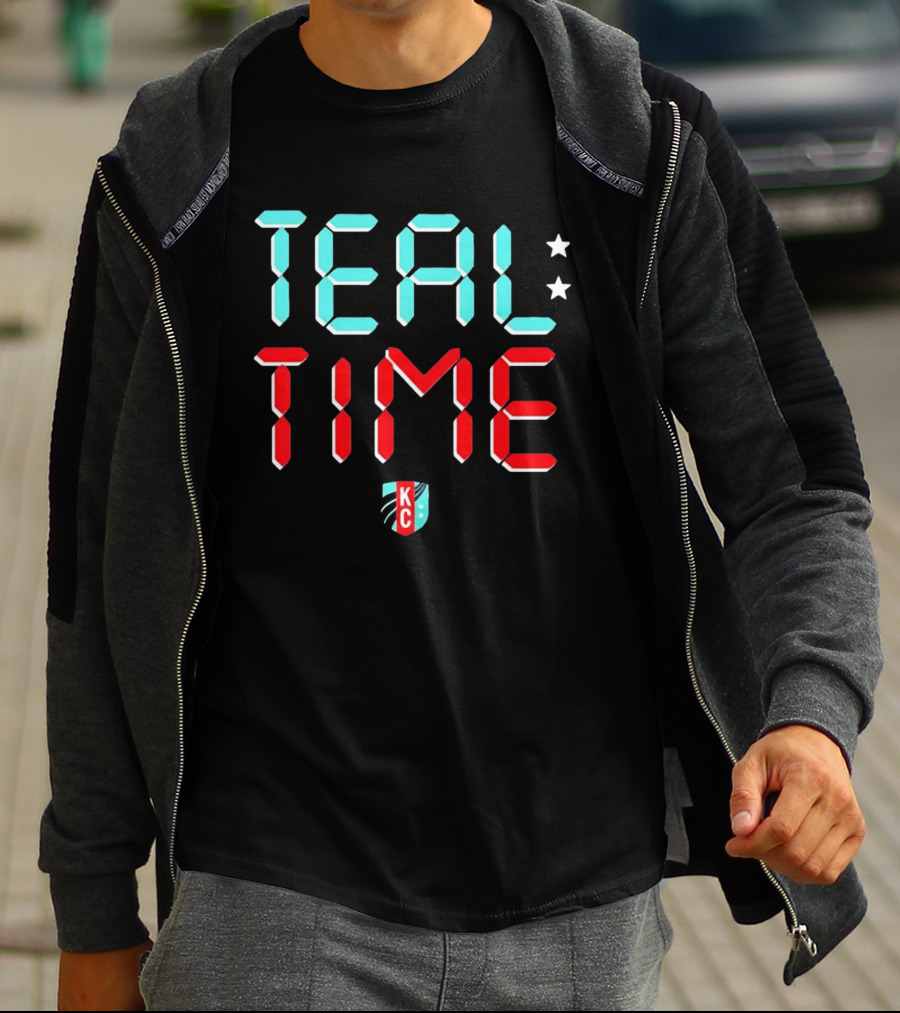 Teal Time KC Current Stars Digital Display Football Team T-Shirt