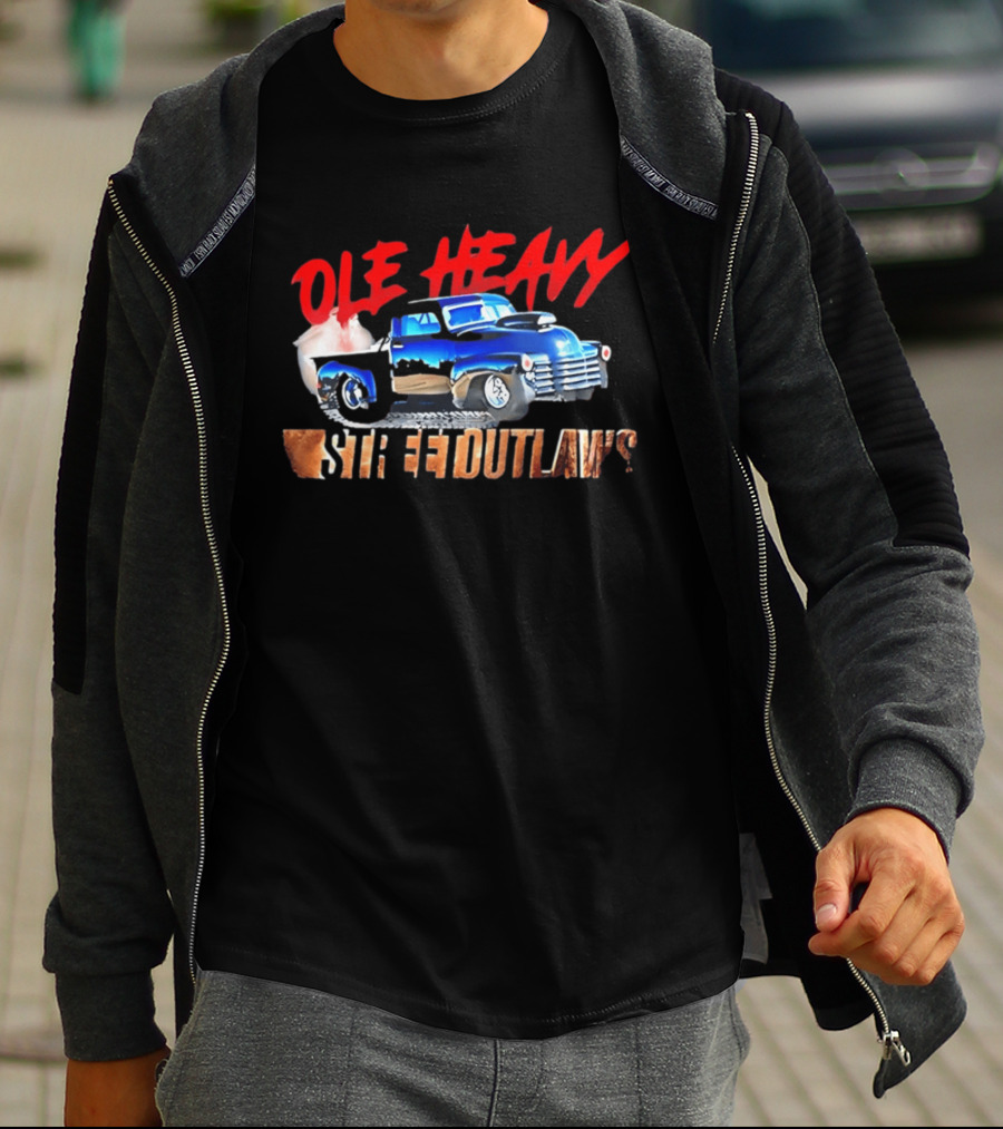 Ole Heavy Street Outlaws Blue Classic Truck Racing T-Shirt