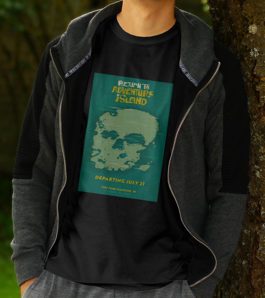 Return To Adventure Island Tiki Time Machine 18 Departing July 21 Hidden Harbor T-Shirt