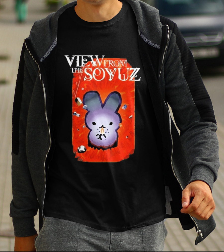 View From The Soyuz Ubiquitous Space Rabbit Explosion T-Shirt