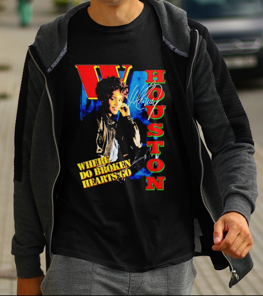 Whitney Houston Where Do Broken Hearts Go Signature T-Shirt