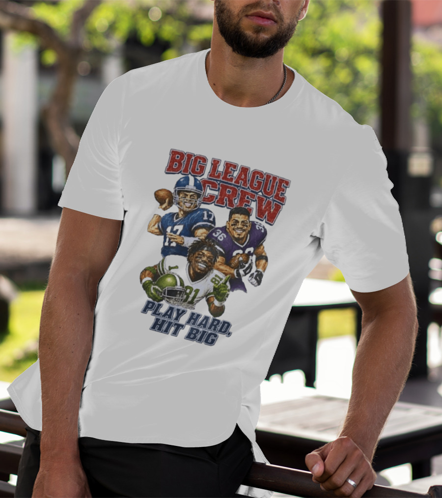 Big League Crew #17 Rocket #36 Bruiser #81 Flash Play Hard Hit Big Football Players T-Shirt