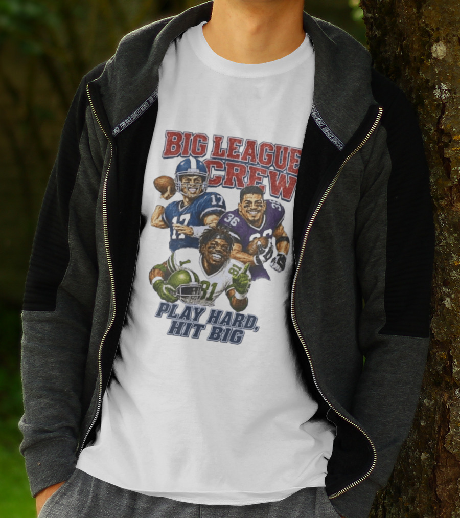 Big League Crew #17 Rocket #36 Bruiser #81 Flash Play Hard Hit Big Football Players T-Shirt