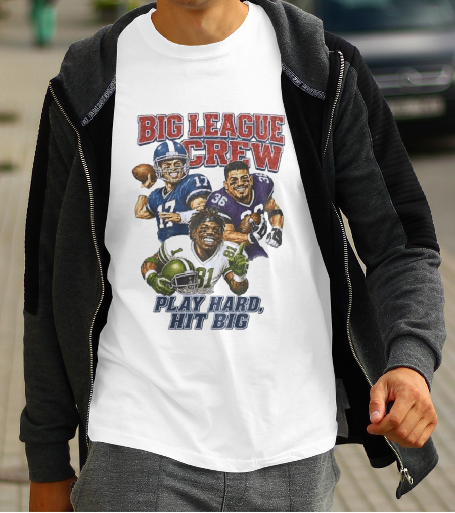 Big League Crew #17 Rocket #36 Bruiser #81 Flash Play Hard Hit Big Football Players T-Shirt