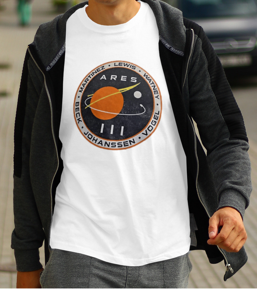 Ares III Mission Crew Patch Martinez Lewis Watney Beck Johanssen Vogel T-Shirt