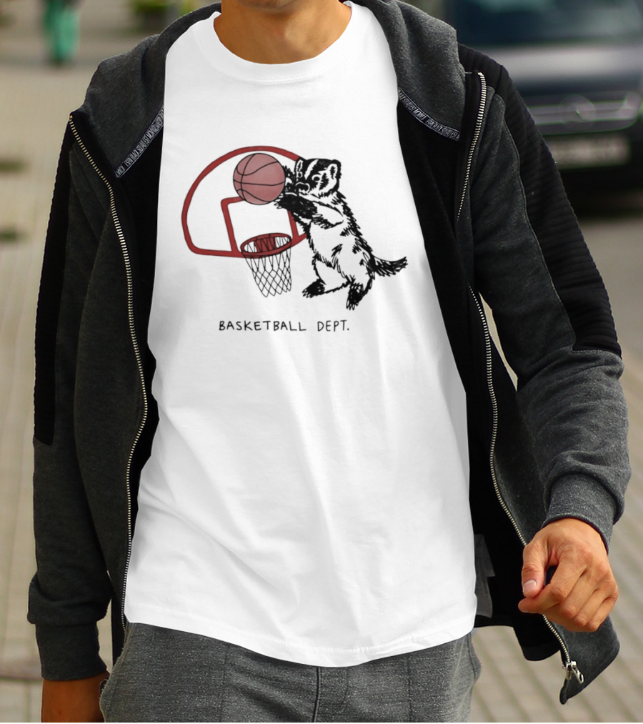 Basketball Dept Badger Dunking In Hoop T-Shirt