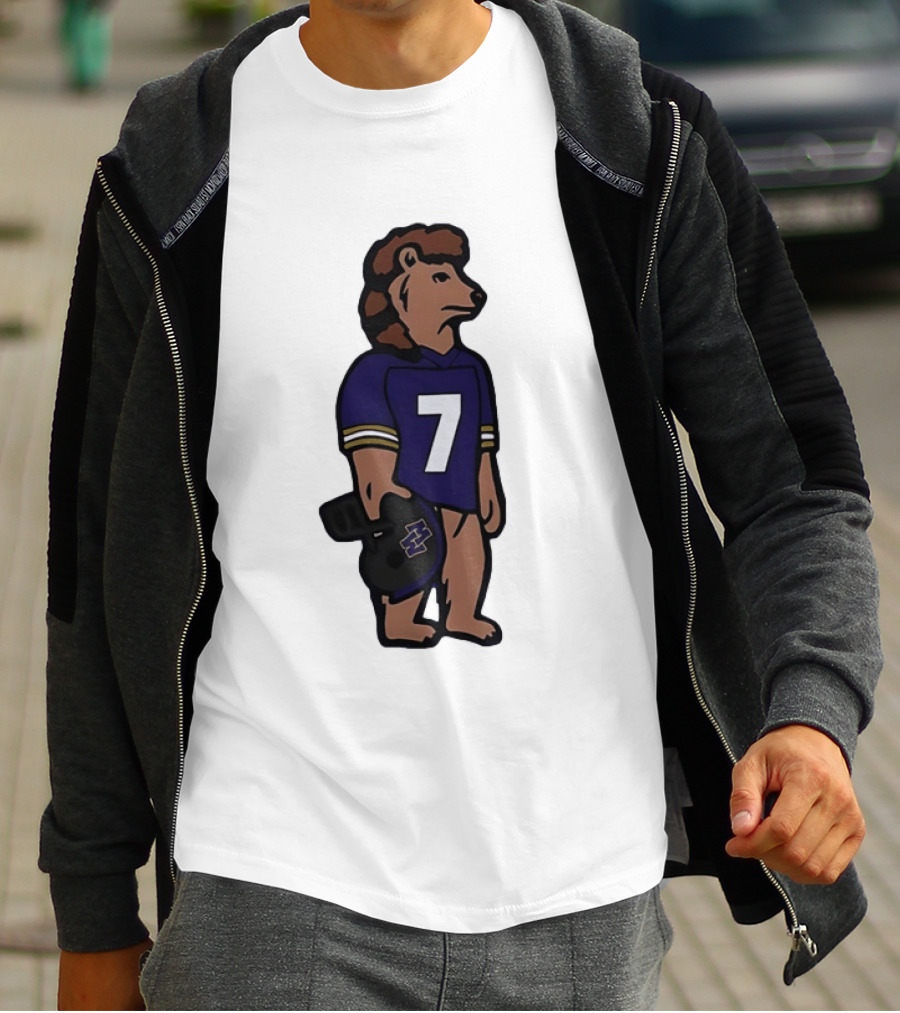 Baltimore Ravens Morgan Wallen Bear Number 7 Football Team Collaboration T-Shirt
