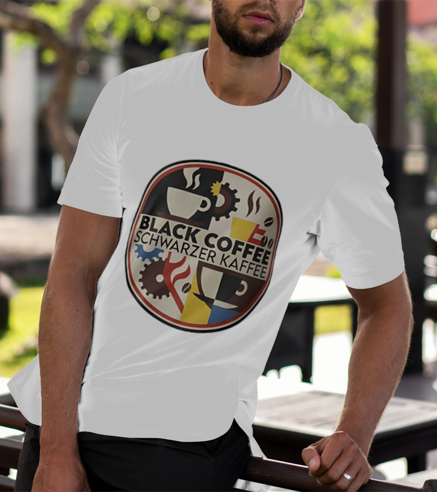 Black Coffee Schwarzer Kaffee Caffeine Cups Gears T-Shirt