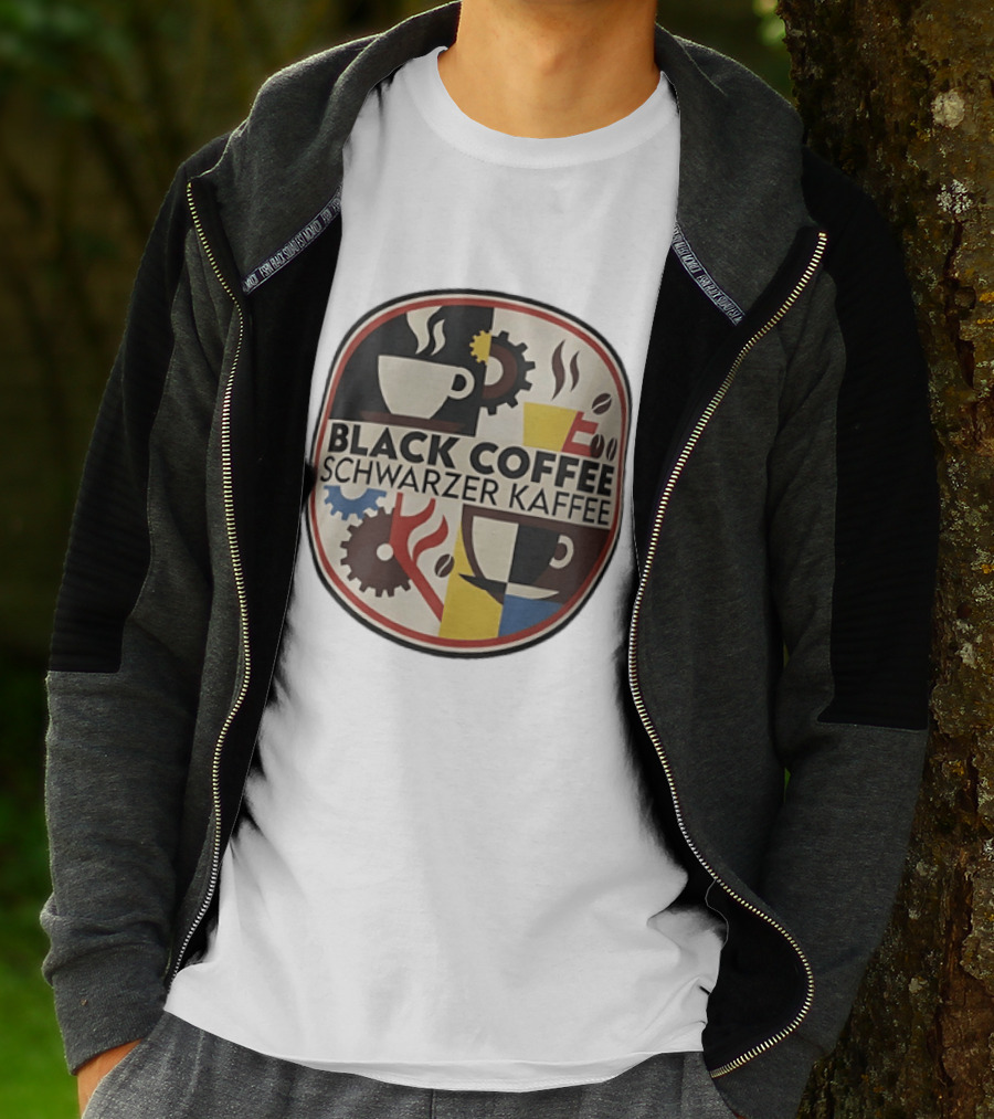 Black Coffee Schwarzer Kaffee Caffeine Cups Gears T-Shirt