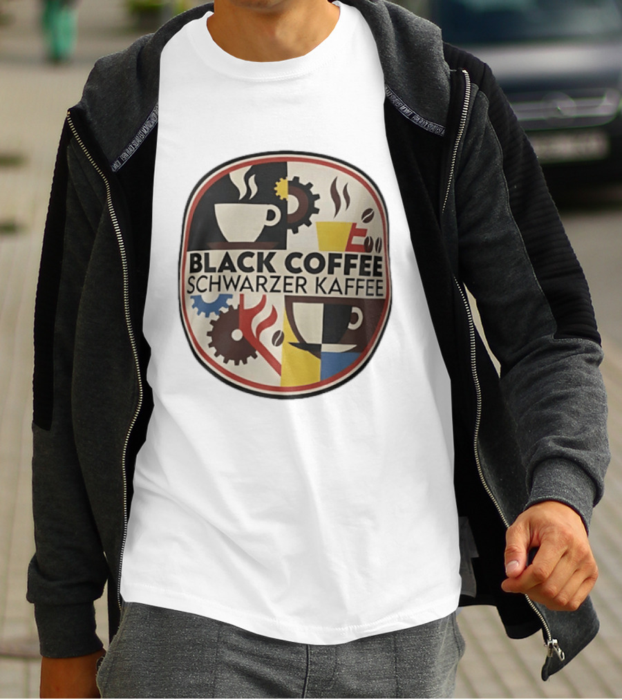 Black Coffee Schwarzer Kaffee Caffeine Cups Gears T-Shirt
