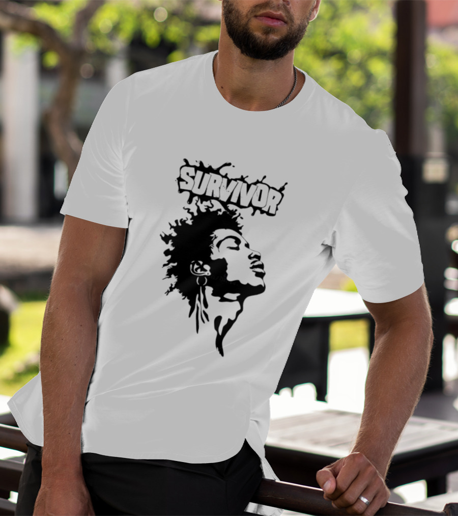 Survivor Black Power Profile Afro T-Shirt