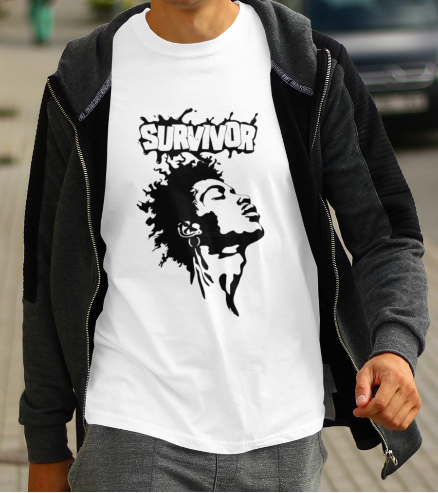 Survivor Black Power Profile Afro T-Shirt