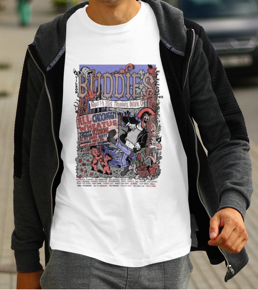 Buddies Fest Aug 7 9 2026 The Mill Inn + Eatery Tillsonburg ON Featuring Chixdiggit All Wheatus Live Music Event T-Shirt