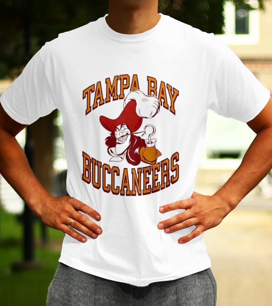 Tampa Bay Buccaneers Captain Hook Pirate NFL Fan Gear T-Shirt