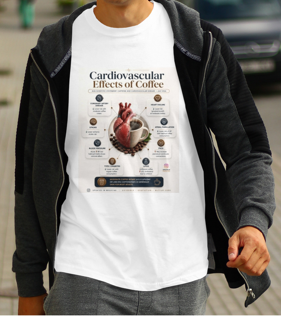 Cardiovascular Effects Of Coffee AHA Scientific Statement Caffeine Heart Health July 2026 T-Shirt
