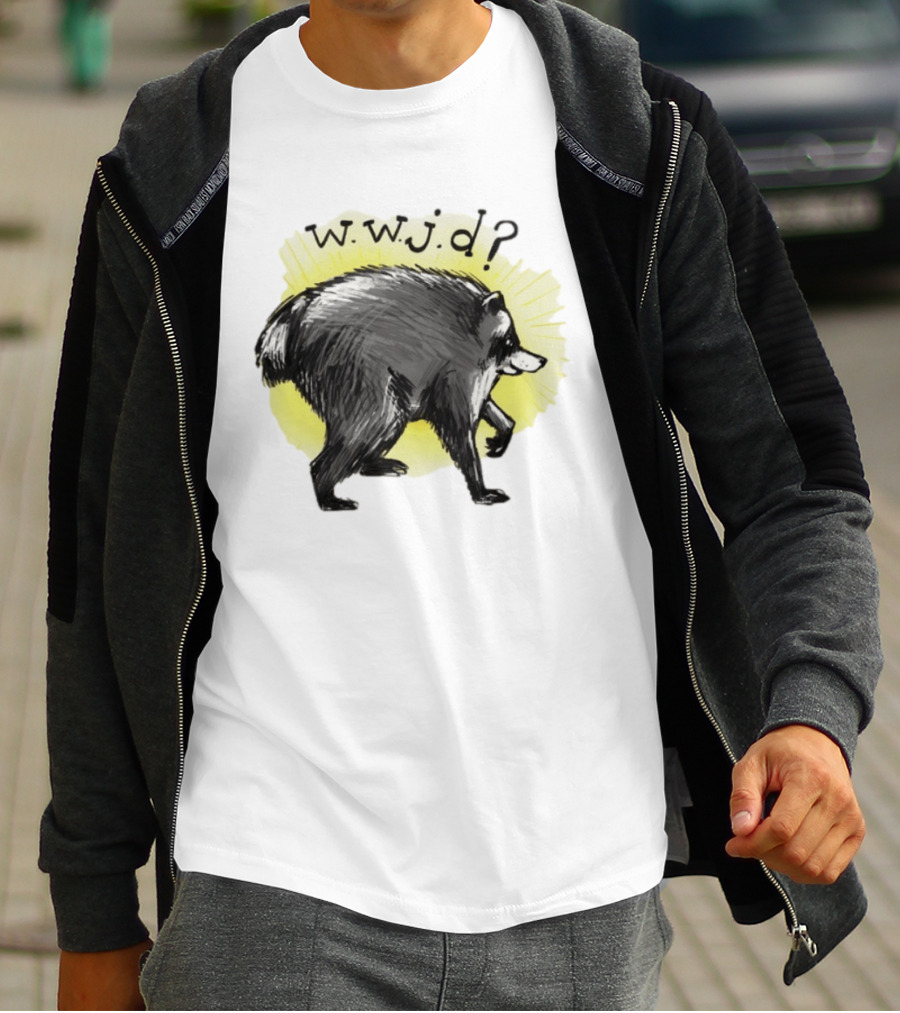 Jimothy Raccoon Seattle 2026 WWJD What Would Jimmy Do Hand Drawn T-Shirt