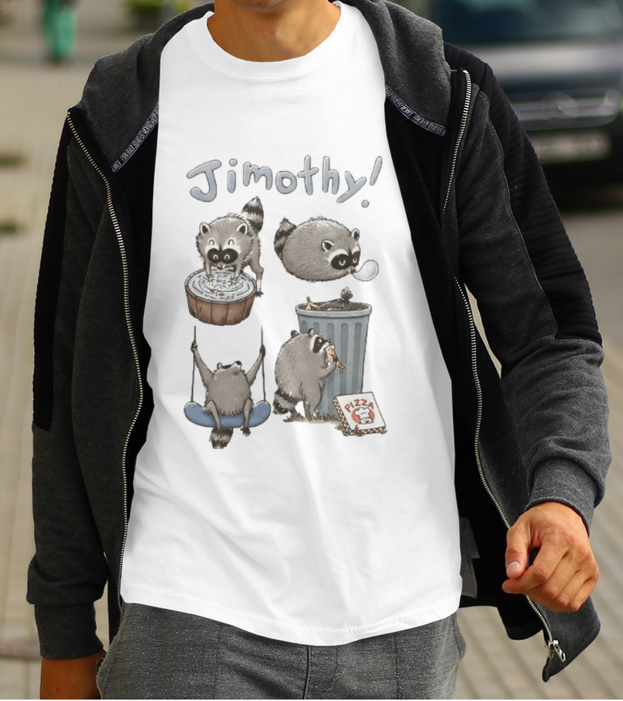 Jimothy Raccoon Pizza Trash Can Animal Lover Seattle Swing T-Shirt