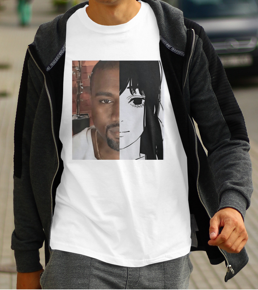 Kanye West Anime Crossover Split Face T-Shirt