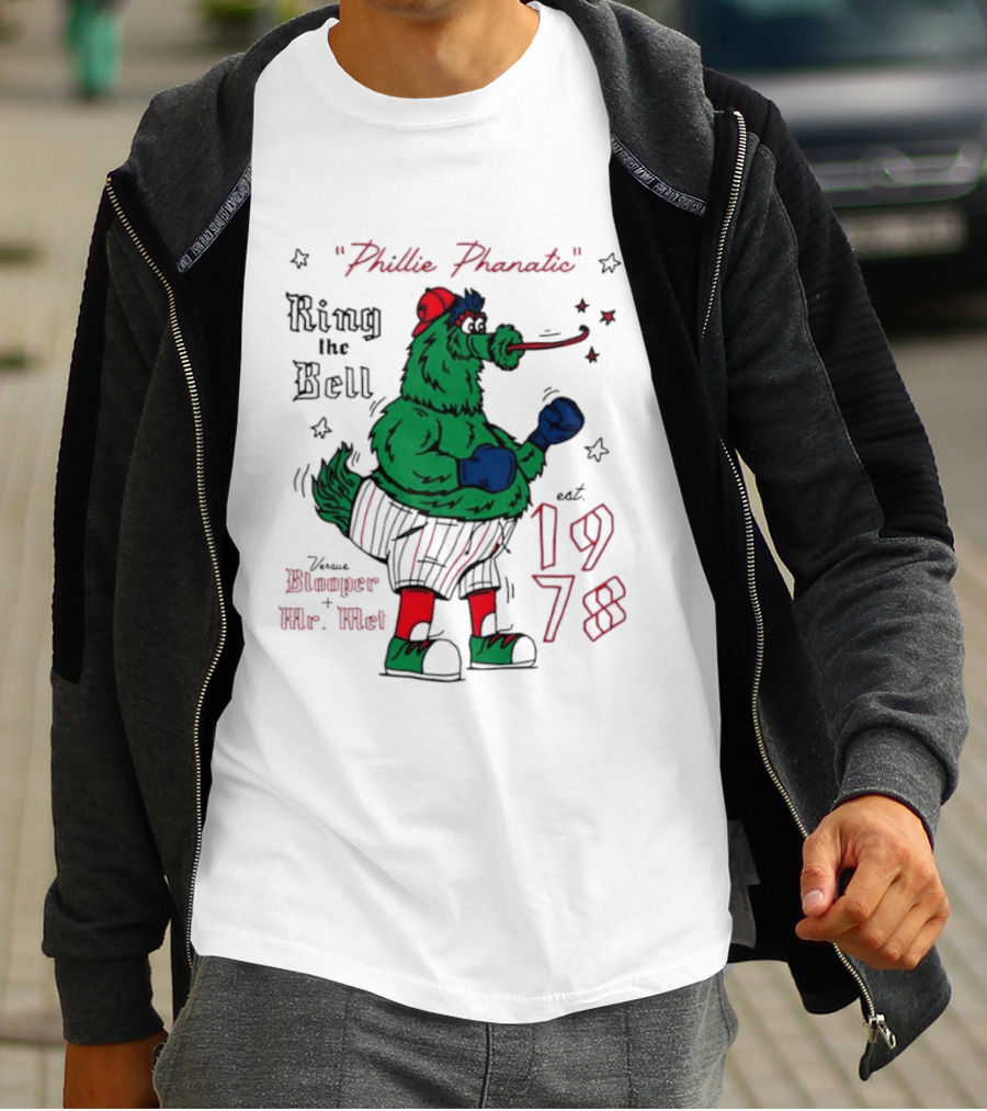 Phillie Phanatic Est 1978 Ring The Bell Versus Blooper Mr Met T-Shirt