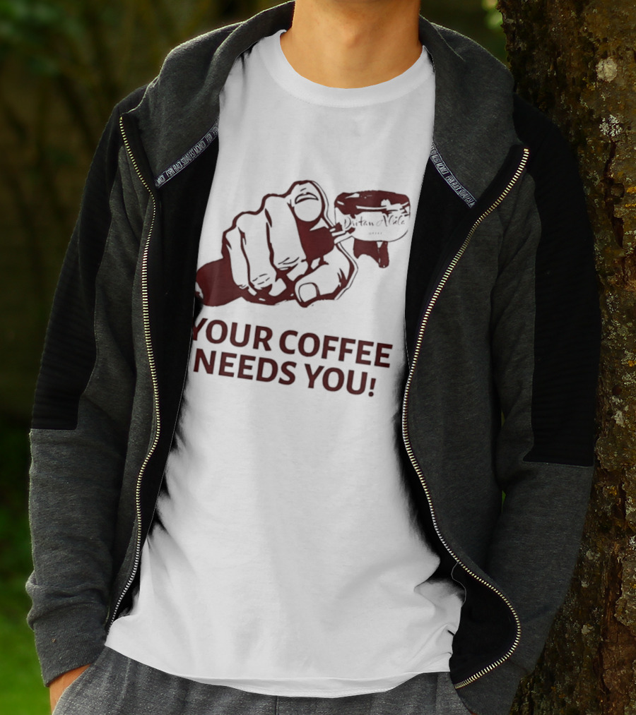Uncle Sam Your Coffee Needs You Pointing T-Shirt