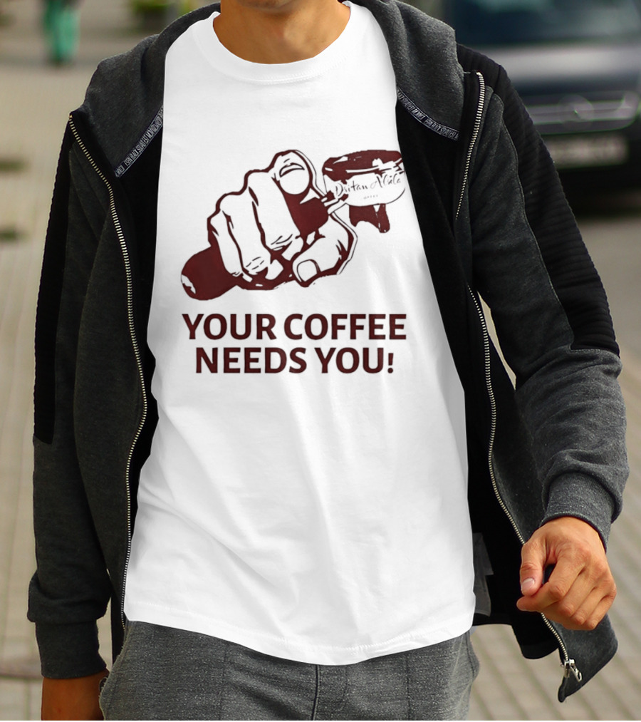 Uncle Sam Your Coffee Needs You Pointing T-Shirt