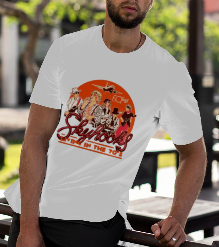 Skyhooks Living In The 70's 50th Anniversary Warner Music Store T-Shirt