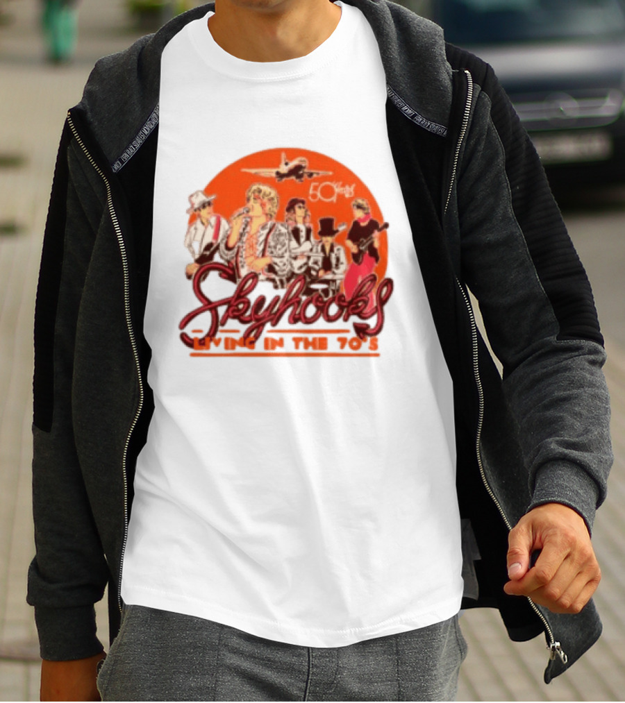 Skyhooks Living In The 70's 50th Anniversary Warner Music Store T-Shirt