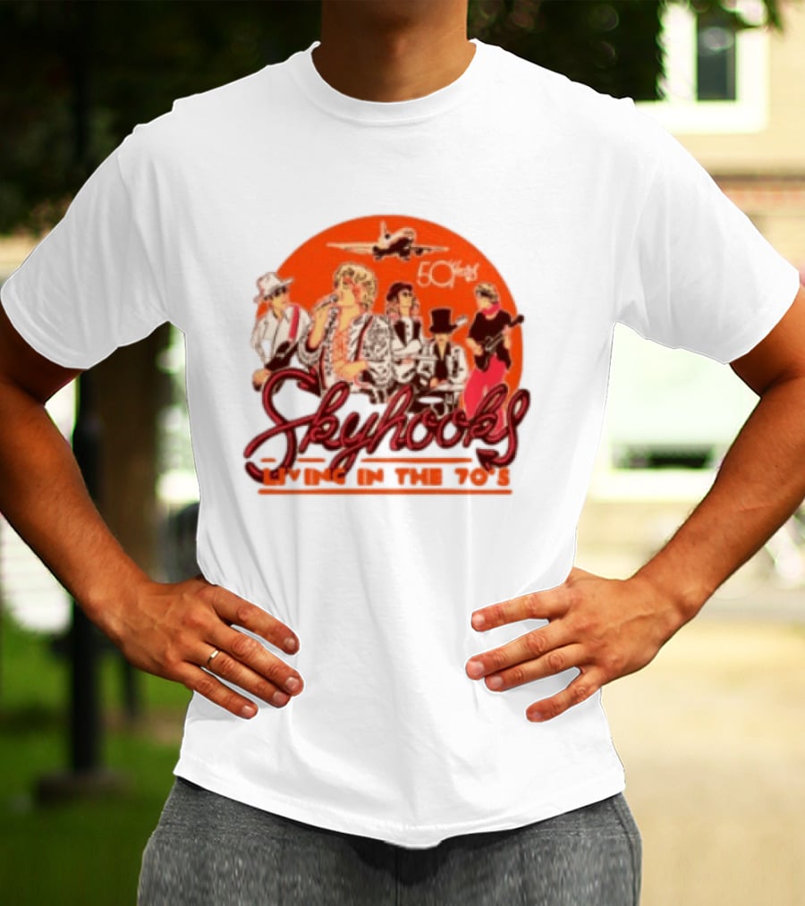 Skyhooks Living In The 70's 50th Anniversary Warner Music Store T-Shirt