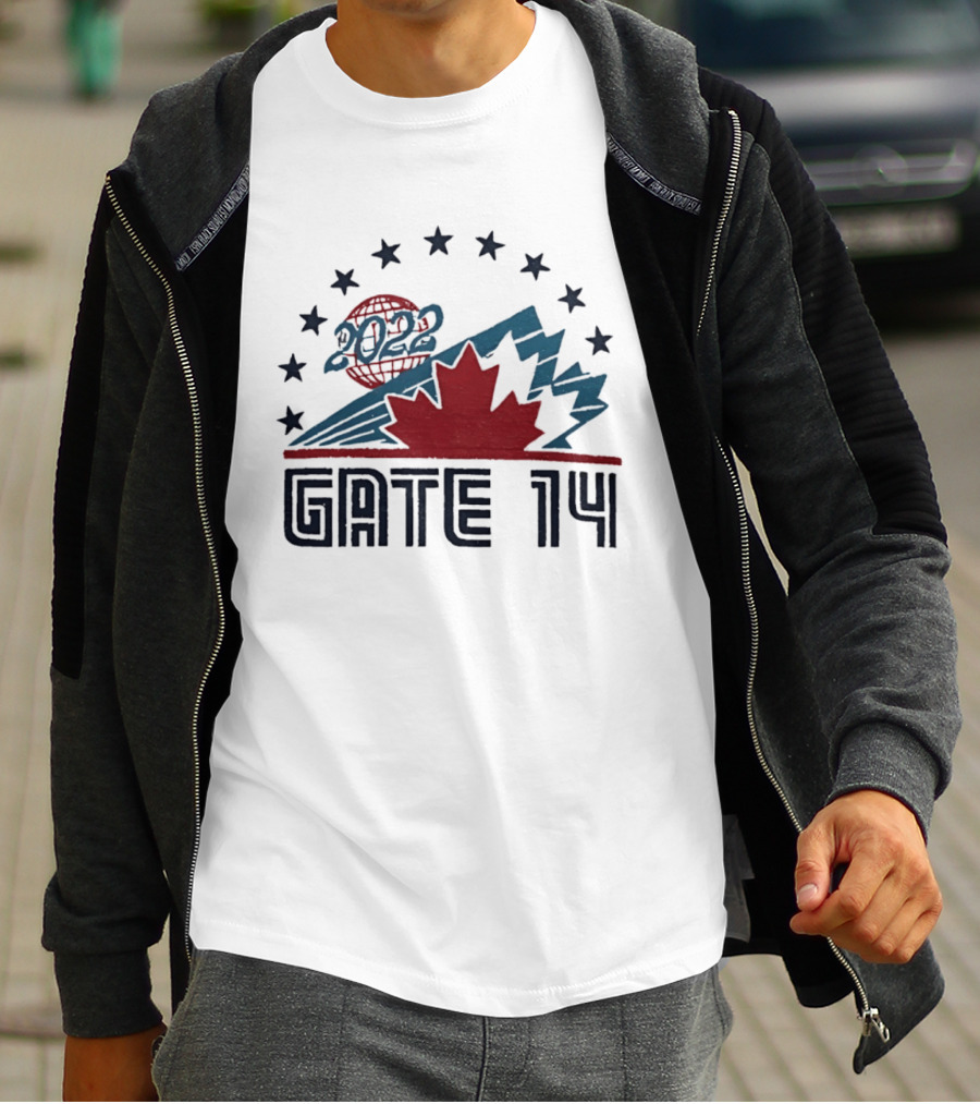 Gate 14 Canada 2022 Star Globe Mountain Maple Leaf T-Shirt