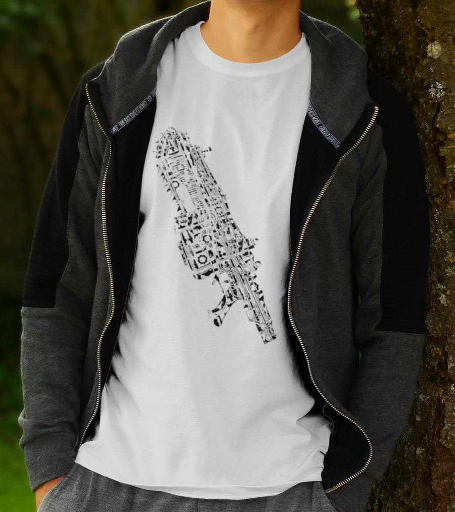 Gears Of War Lancer Assault Rifle Chainsaw Gaming Weapon T-Shirt