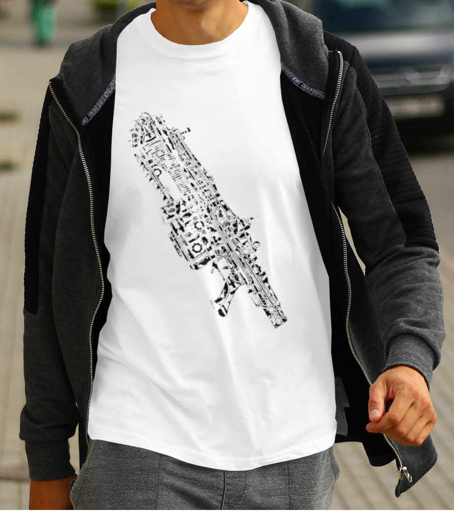 Gears Of War Lancer Assault Rifle Chainsaw Gaming Weapon T-Shirt
