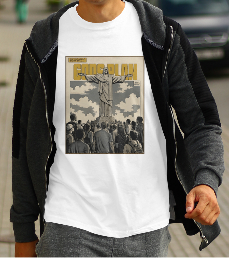 Gods Plan Jesus Christ And The World Stood Still Retro Comic T-Shirt