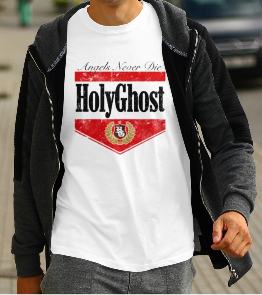 Angels Never Die HolyGhost Legacy White Holy Ghost Store T-Shirt