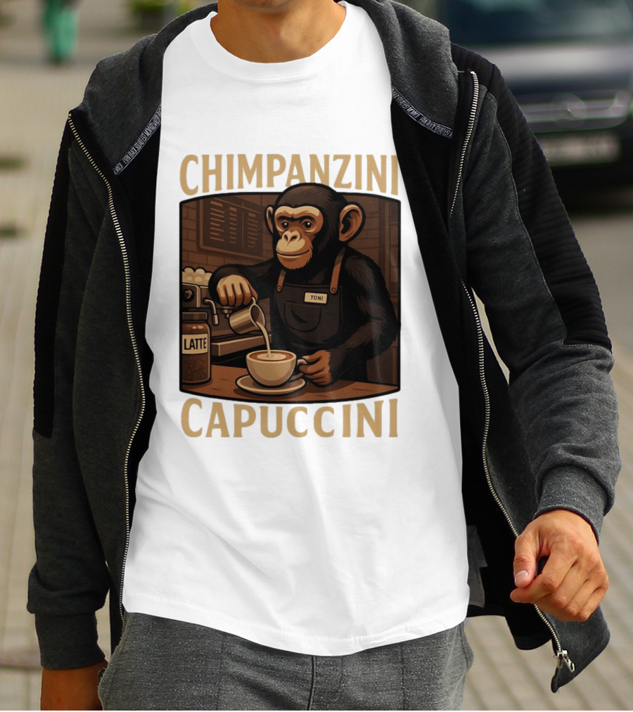 Chimpanzini Capuccini Latte Barista Chimp 'Toni T-Shirt
