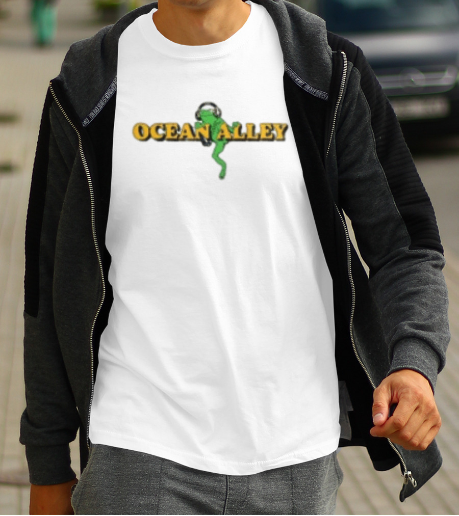 Ocean Alley Frog Headphones Band Longsleeve White T-Shirt